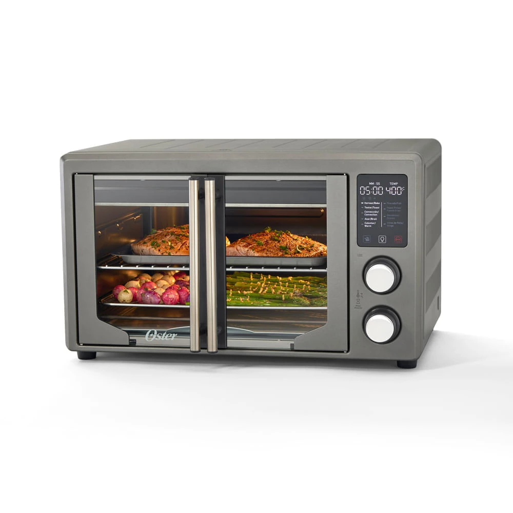 Horno eléctrico Oster TSSTTV42FDDAFNS gris de 42 litros, con puertas francesas
